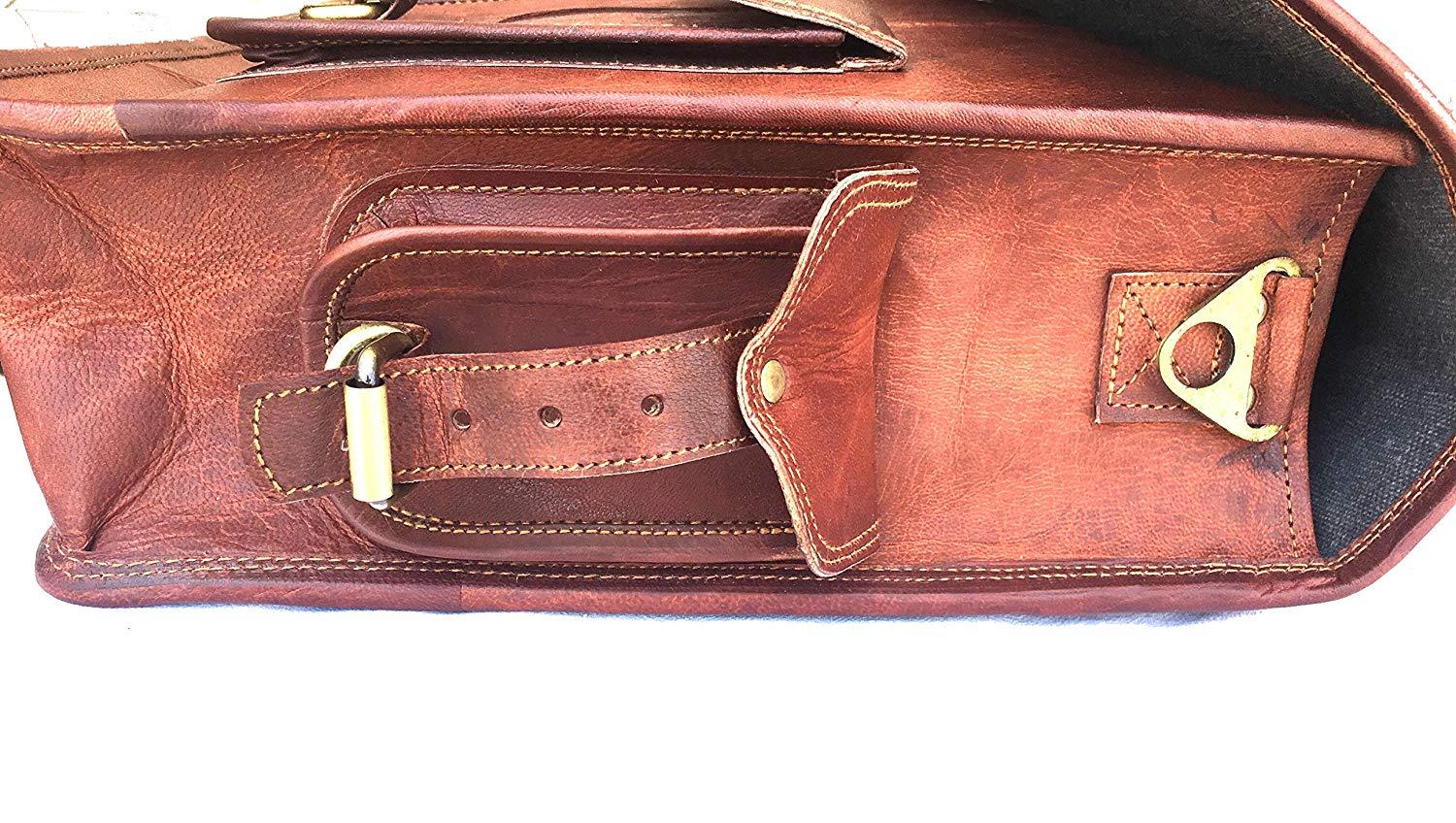 19″ Large Leather MESSENGER bag for men shoulder bag men’s Laptop BRIEFCASE Bag
