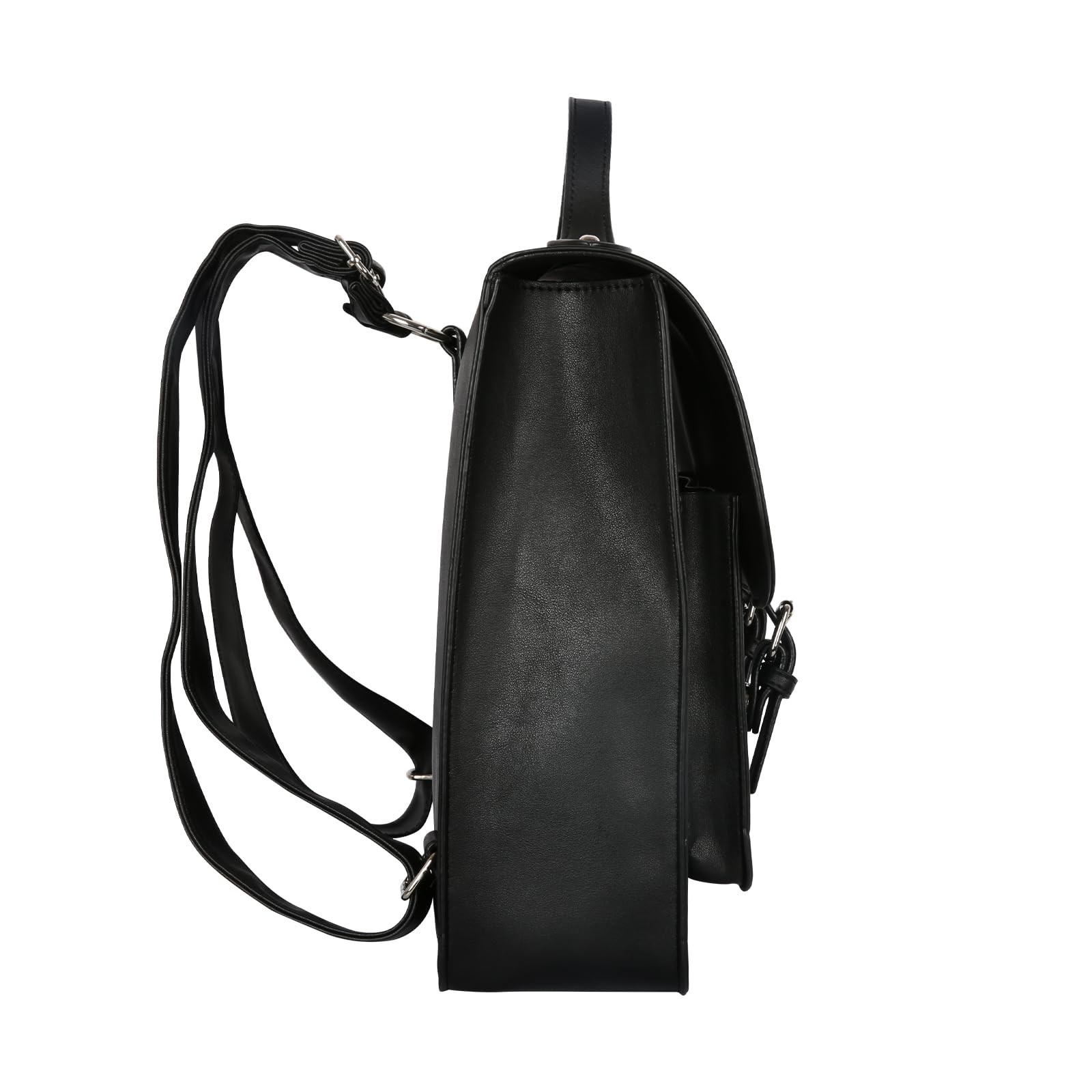 Gothic Backpack Black Faux Leather