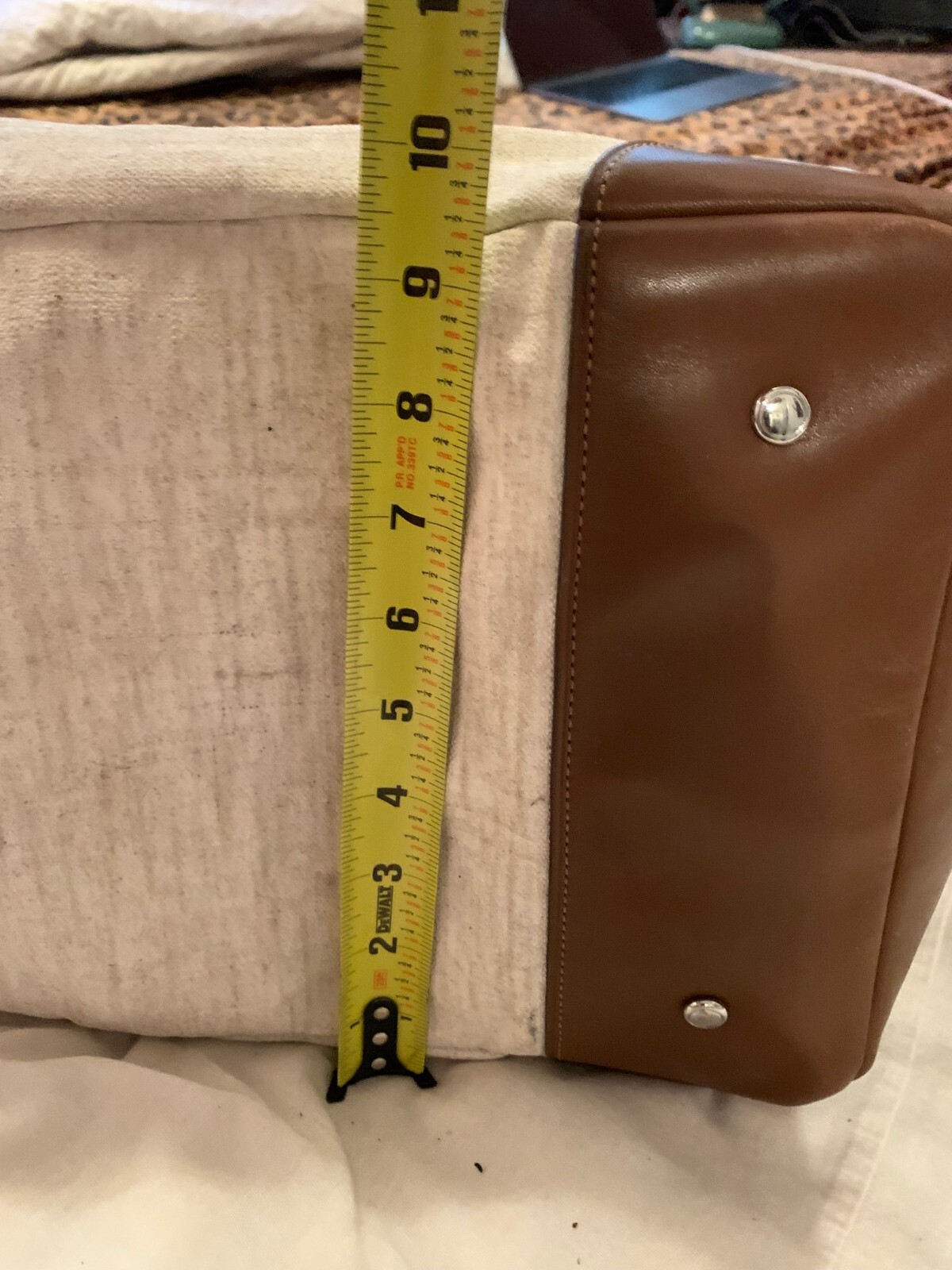 TUMI Alpha Linen Leather Travel Duffle Carry on Bag Tote Weekender Suitcase