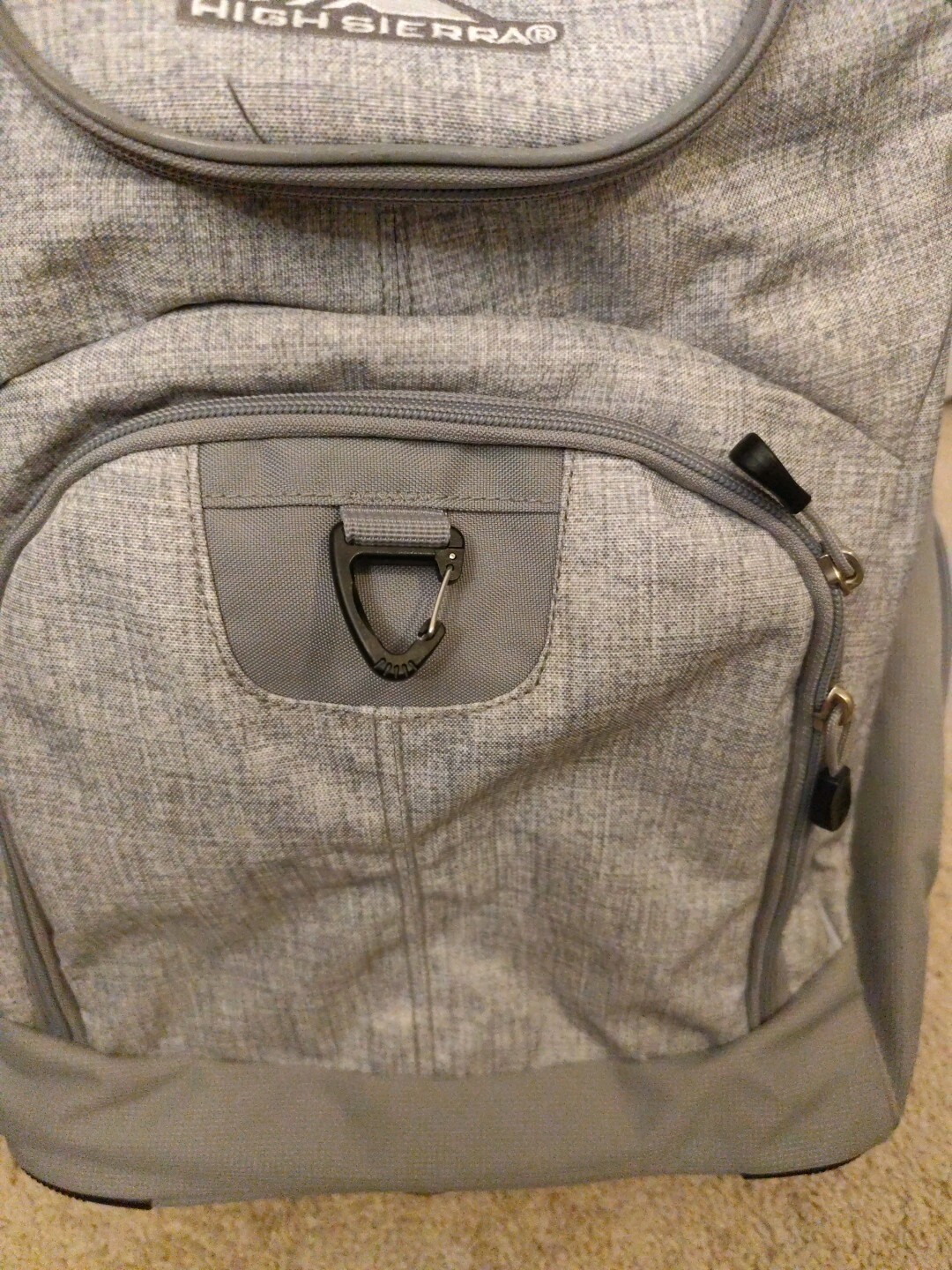 High Sierra Powerglide Wheeled Rolling Backpack Large 38L Gray