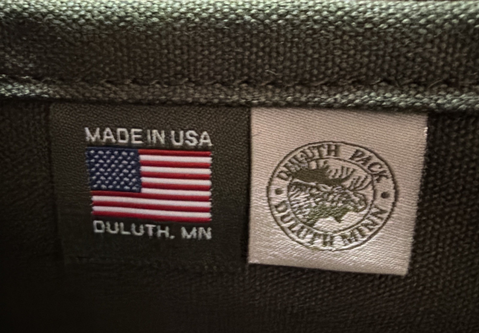 DULUTH PACK #51 Utility Backpack Olive Canvas w/Brown Leather Trim Adjustable