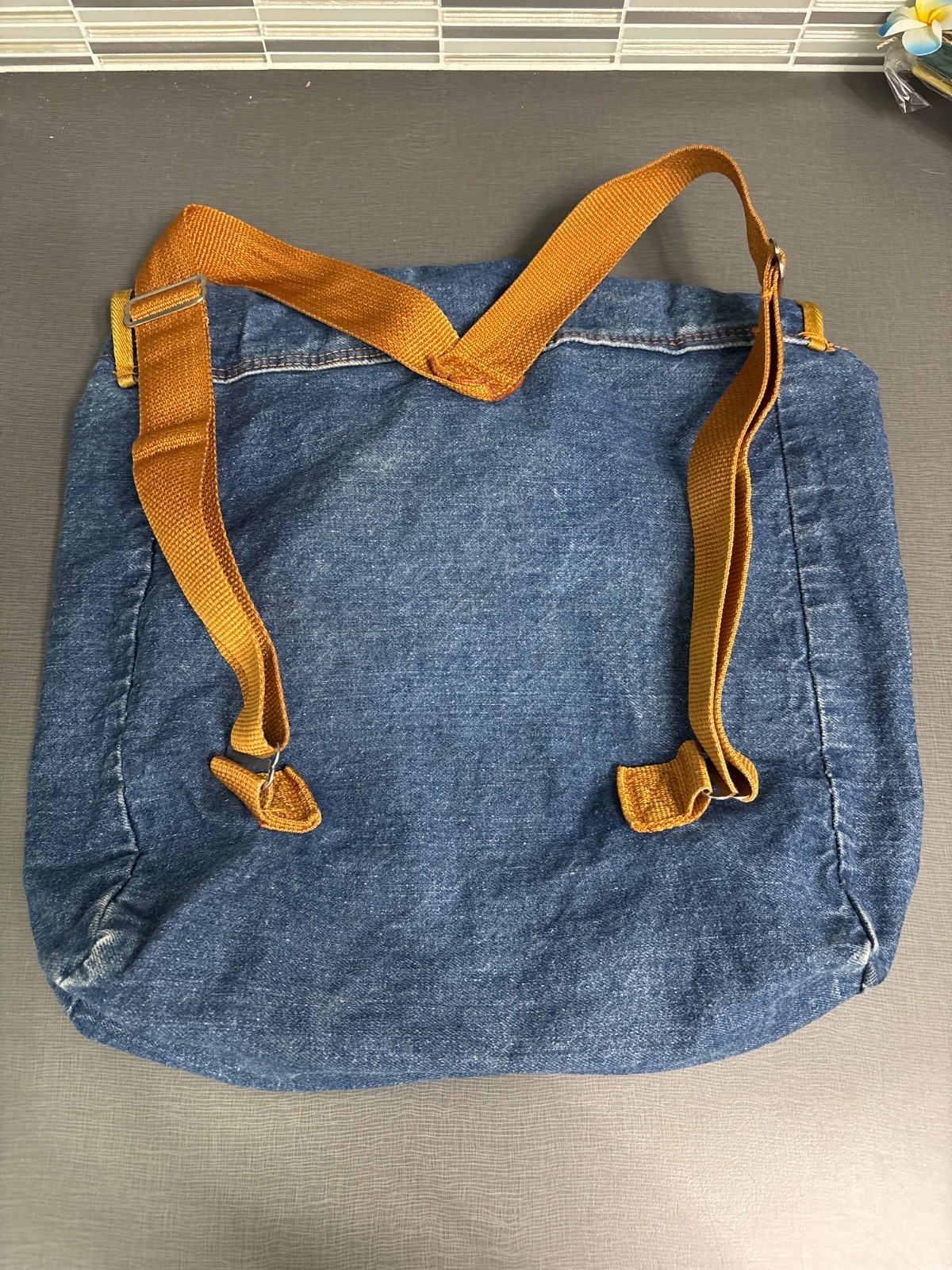 Vintage Orange Tab Cinch Levis Backpack