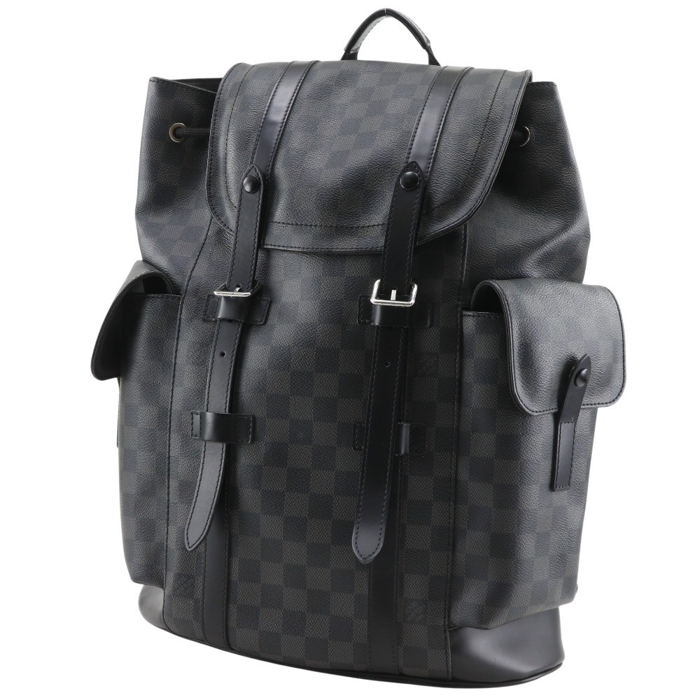 LOUIS VUITTON Christopher PM Backpack Daypack N41379 black Damier Grafitto…