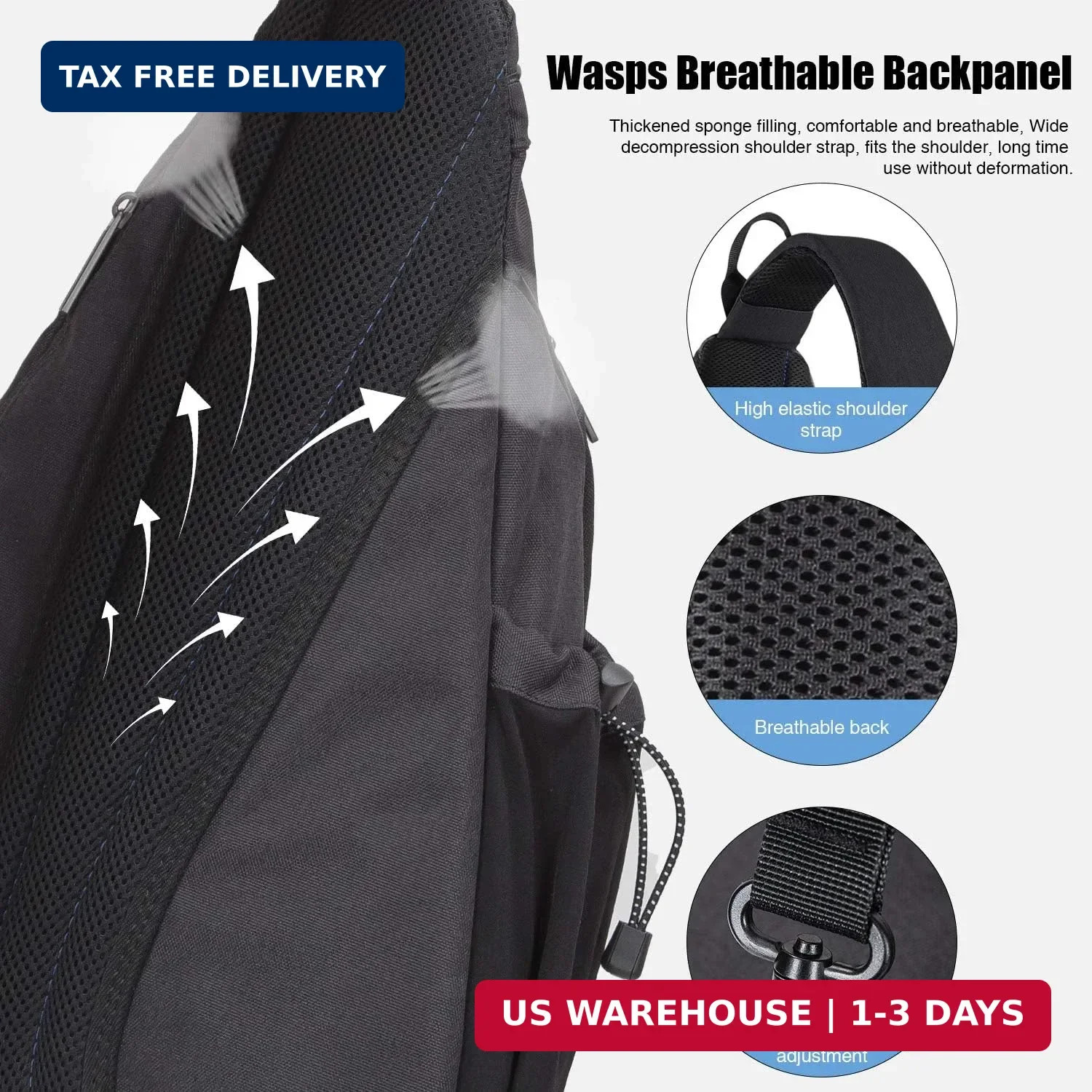 Sling Bag Men Backpack Unisex One Shoulder Bag Hiking Travel Backpack Crossbody