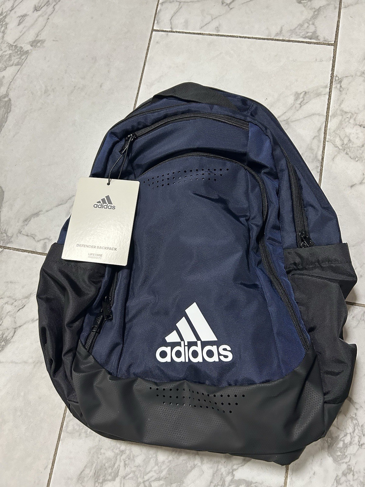Adidas Defender Backpack Navy Blue 19.5”x11 to 12.5” x 8.5” to 9.25” 33to34L