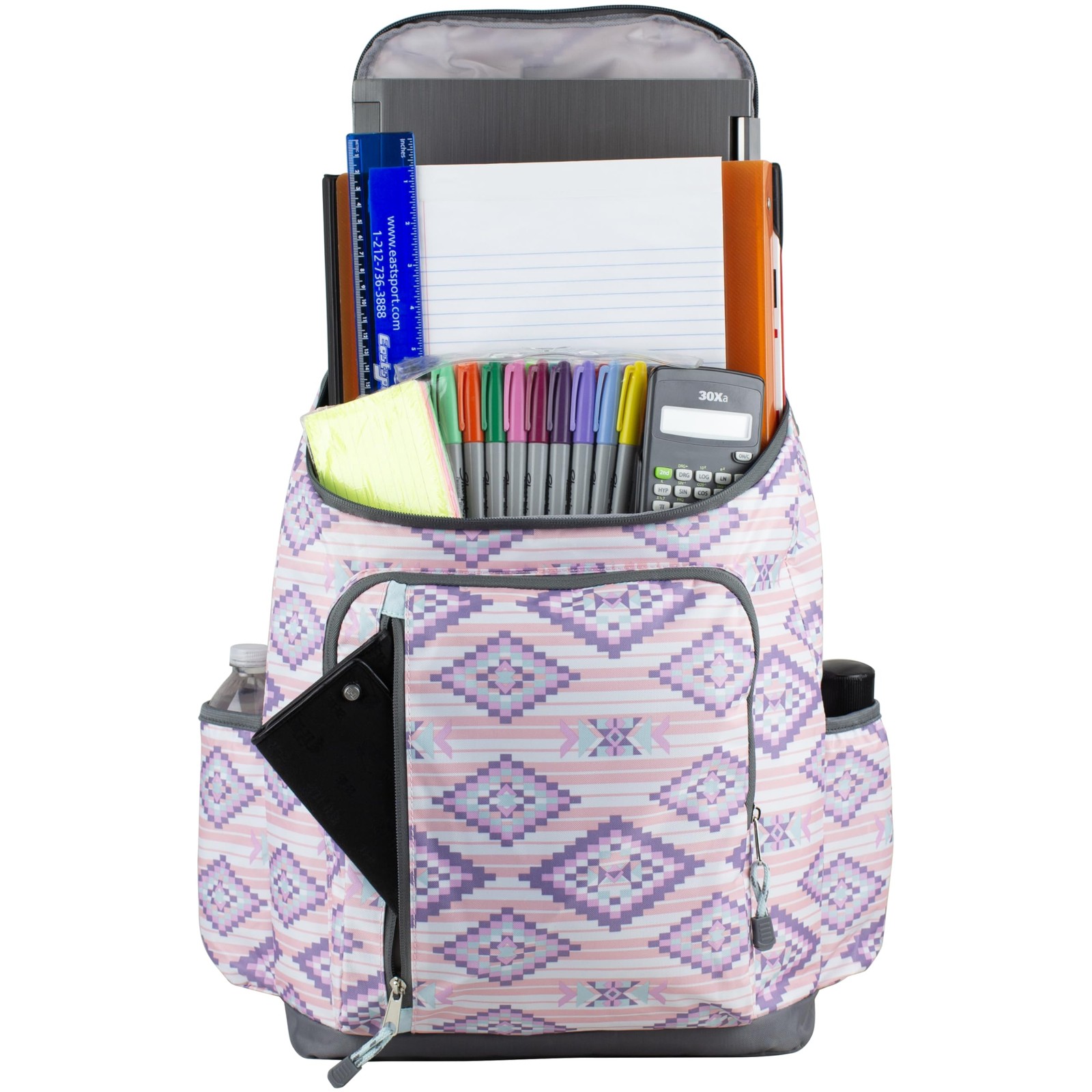 FUEL Pink Aztec Outdoor Top Loader Backpack: Durable, Multi-Use Design