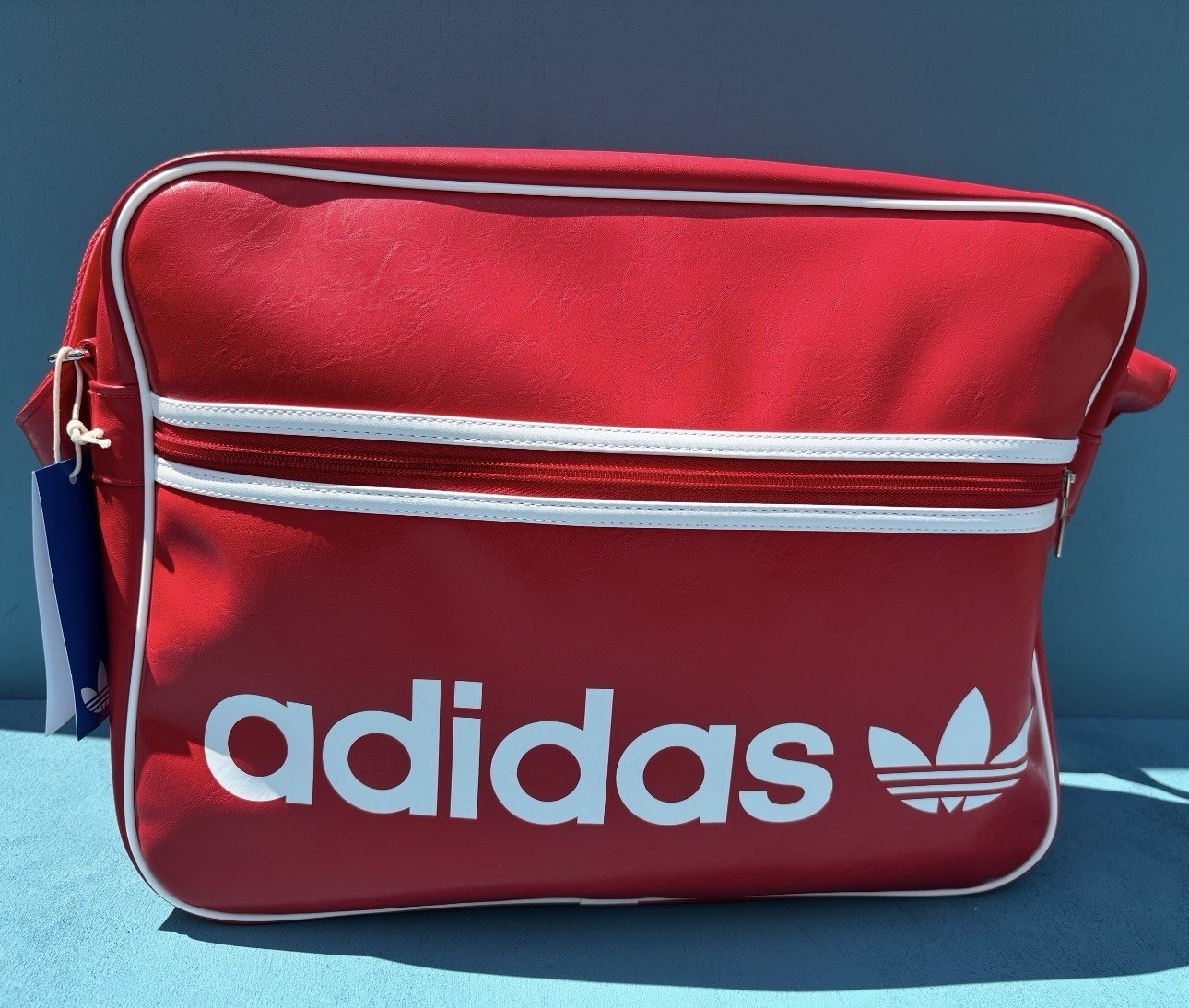 Adidas Unisex OG Airliner Red/White Logo Shoulder Messager Bag 4″X15.25″X11.75″