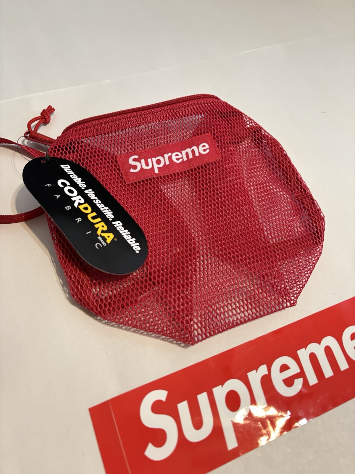 Supreme Mesh Utility Pouch Dark Red SS20 – Brand New With Tags