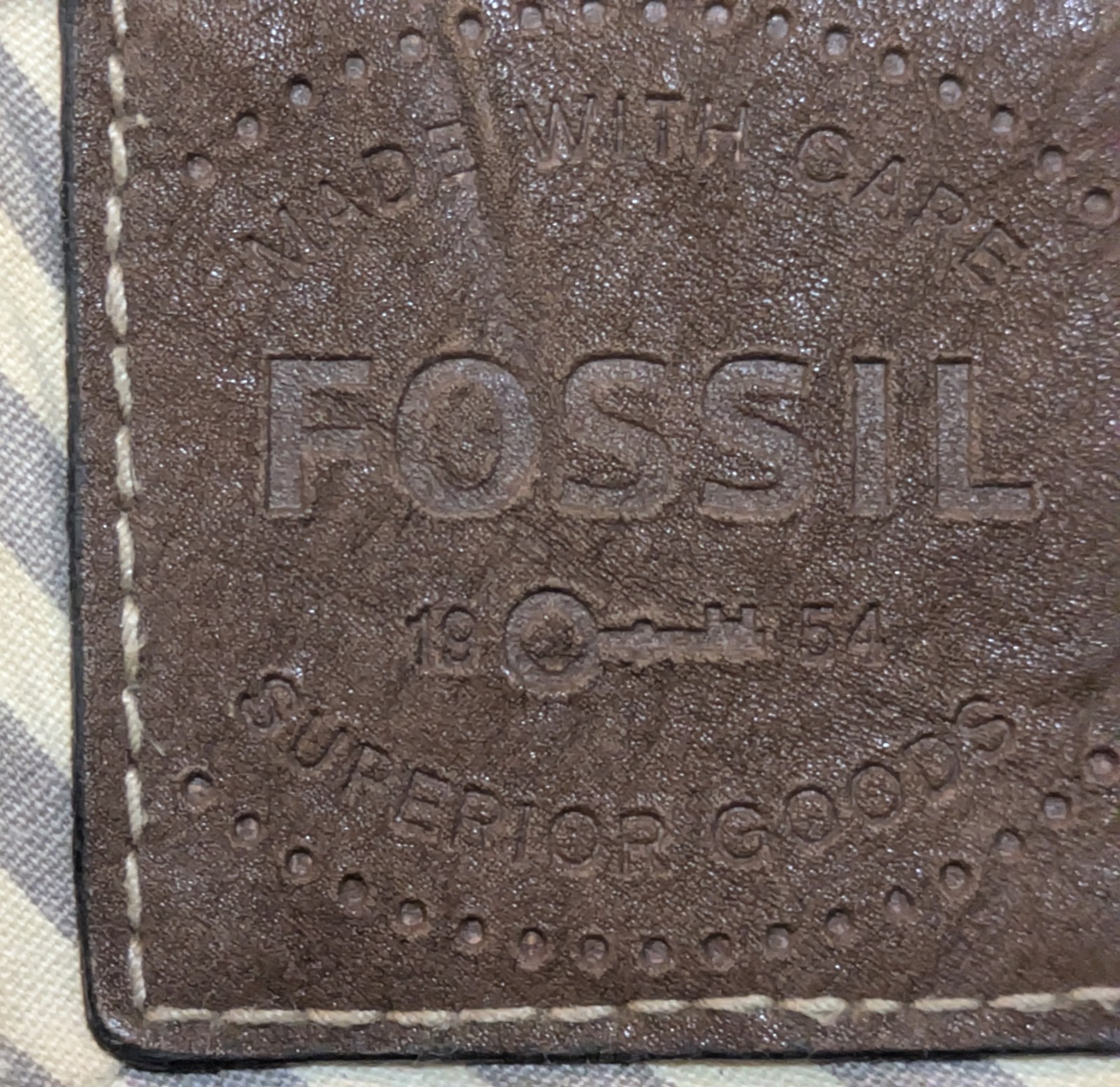 Fossil Beige Messenger Bag Adjustable Strap Inner Pockets Crossbody Men