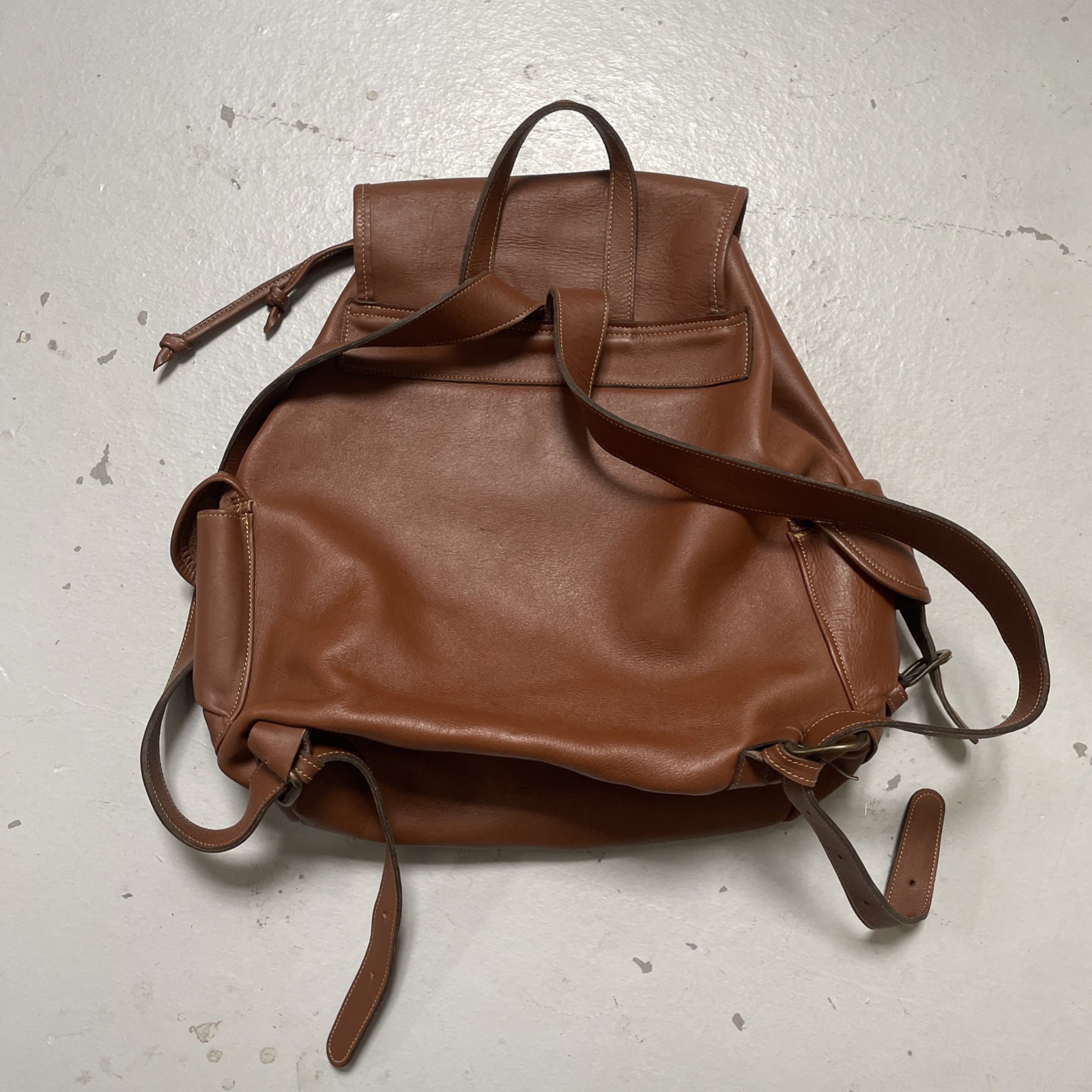 Custom Hide Genuine Leather Brown Rucksack Original Backpack Made In USA $669