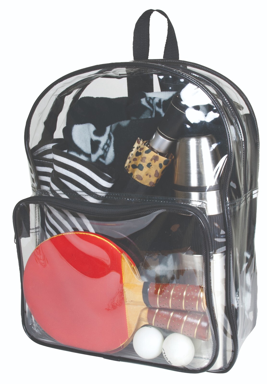 Clear Lightweight Backpack Black Trim Transparent School Book Bag See Through