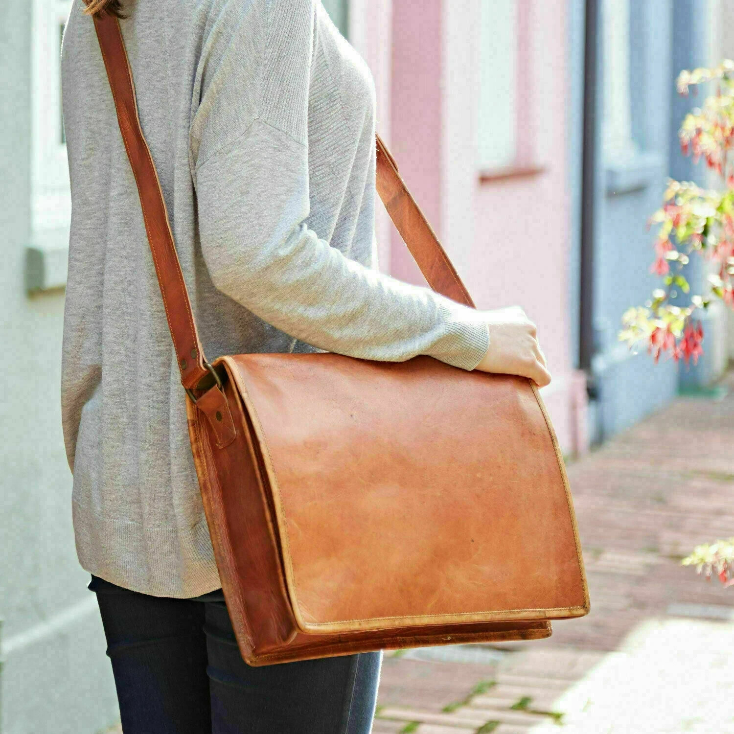 Bag Original Camel Leather Messenger Men Laptop Bag Briefcase Bag Shoulder Bags