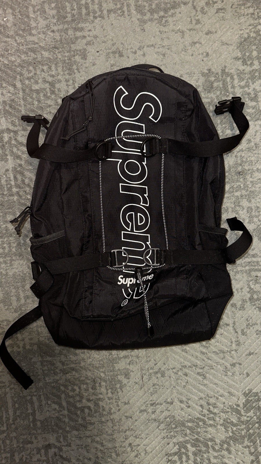 Supreme Black Cordura Nylon Backpack FW18 Streetwear Bag