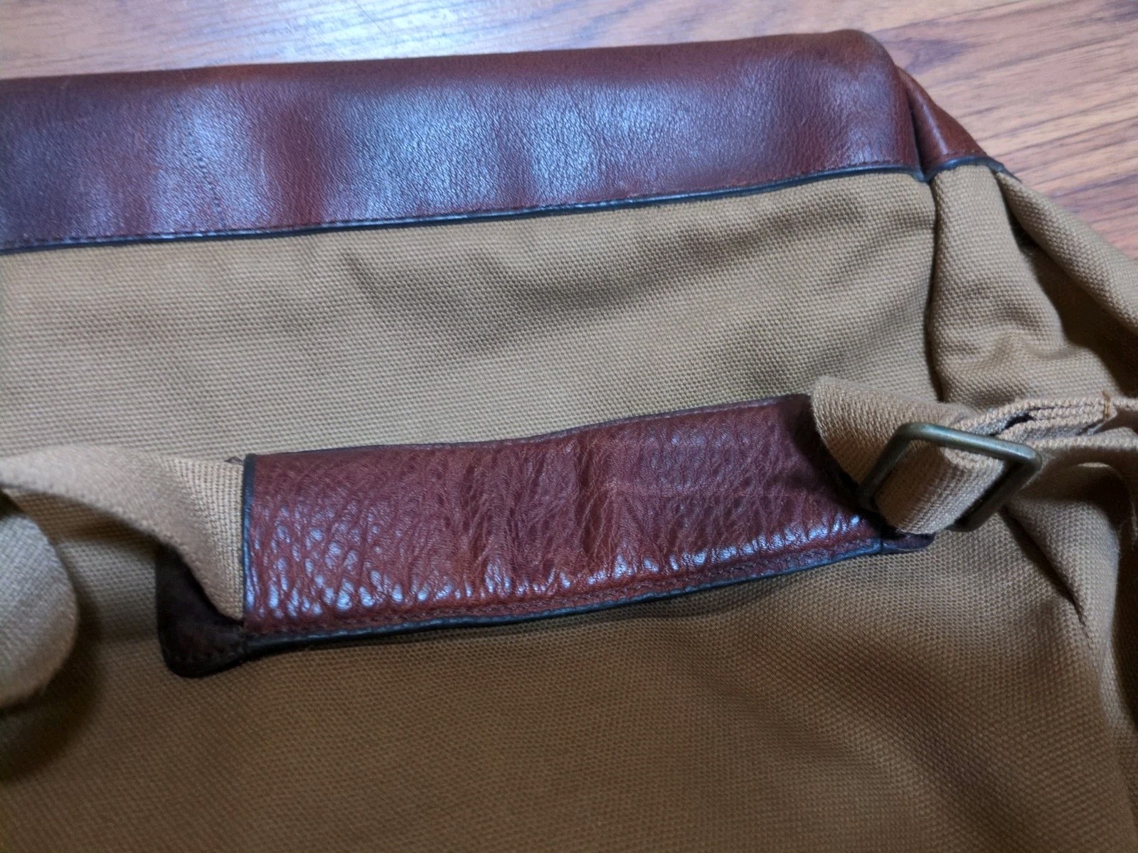 Vintage Large Duluth Trading Postmaster Tote Bag Canvas Leather w Shoulder Strap