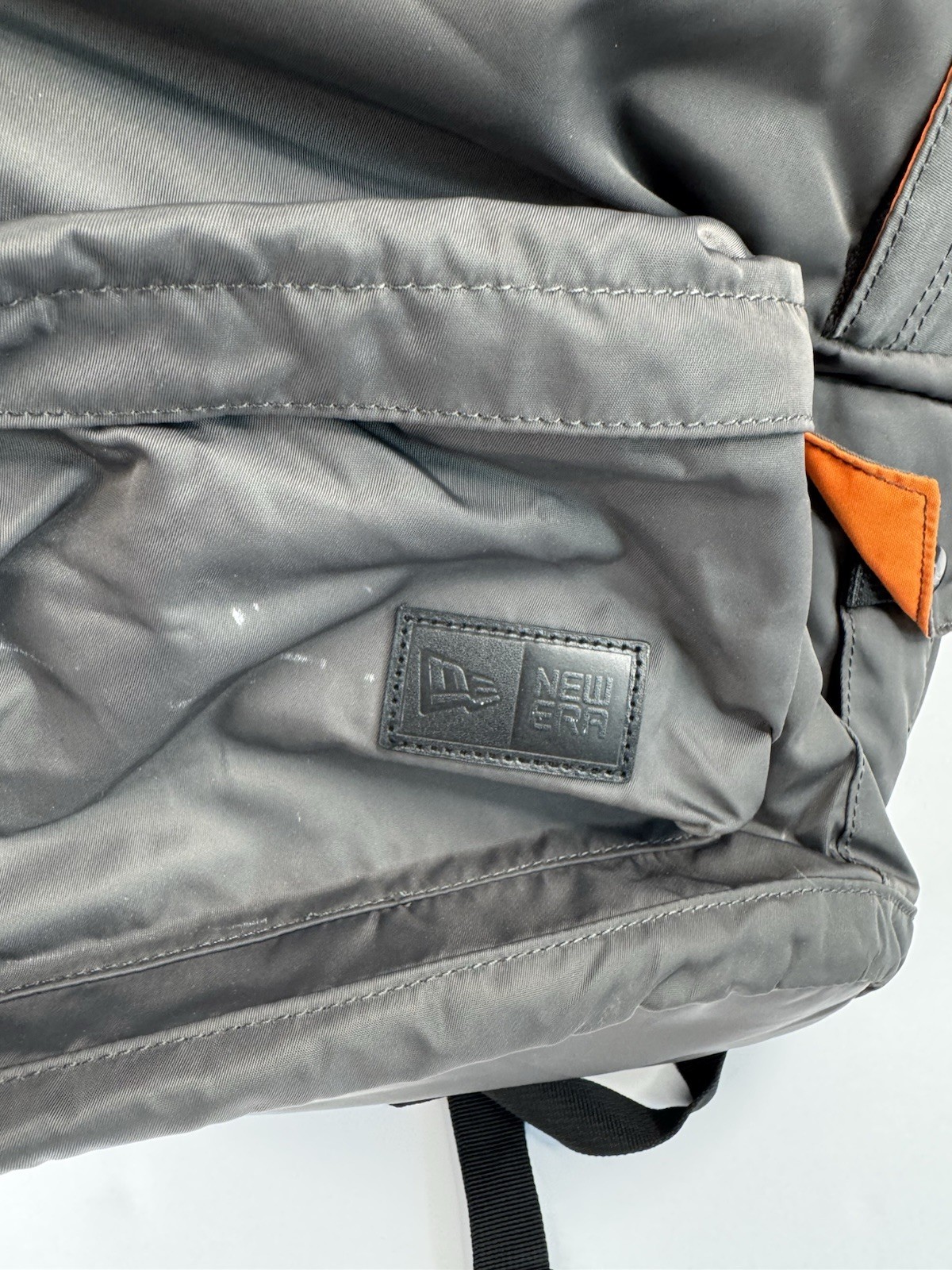 New Era Backpack Gray Orange Multi Pocket Padded School Travel Bag