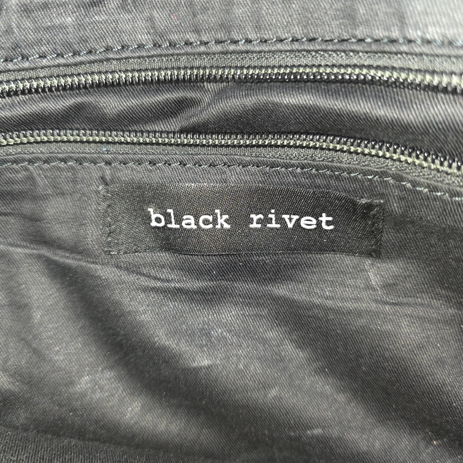 Black Rivet Distressed Leather Messenger Bag Laptop Briefcase Crossbody Strap