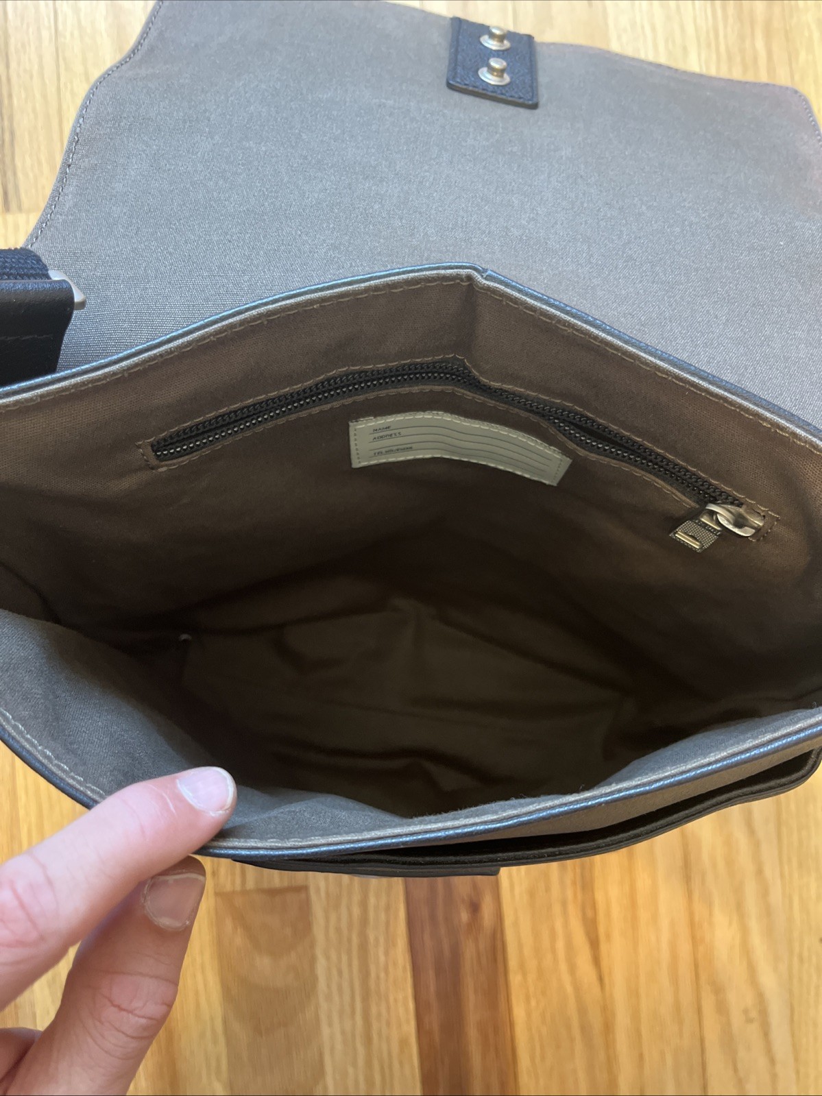 Jack Spade Pebbled Black Leather Messenger Bag Crossbody Field Bag