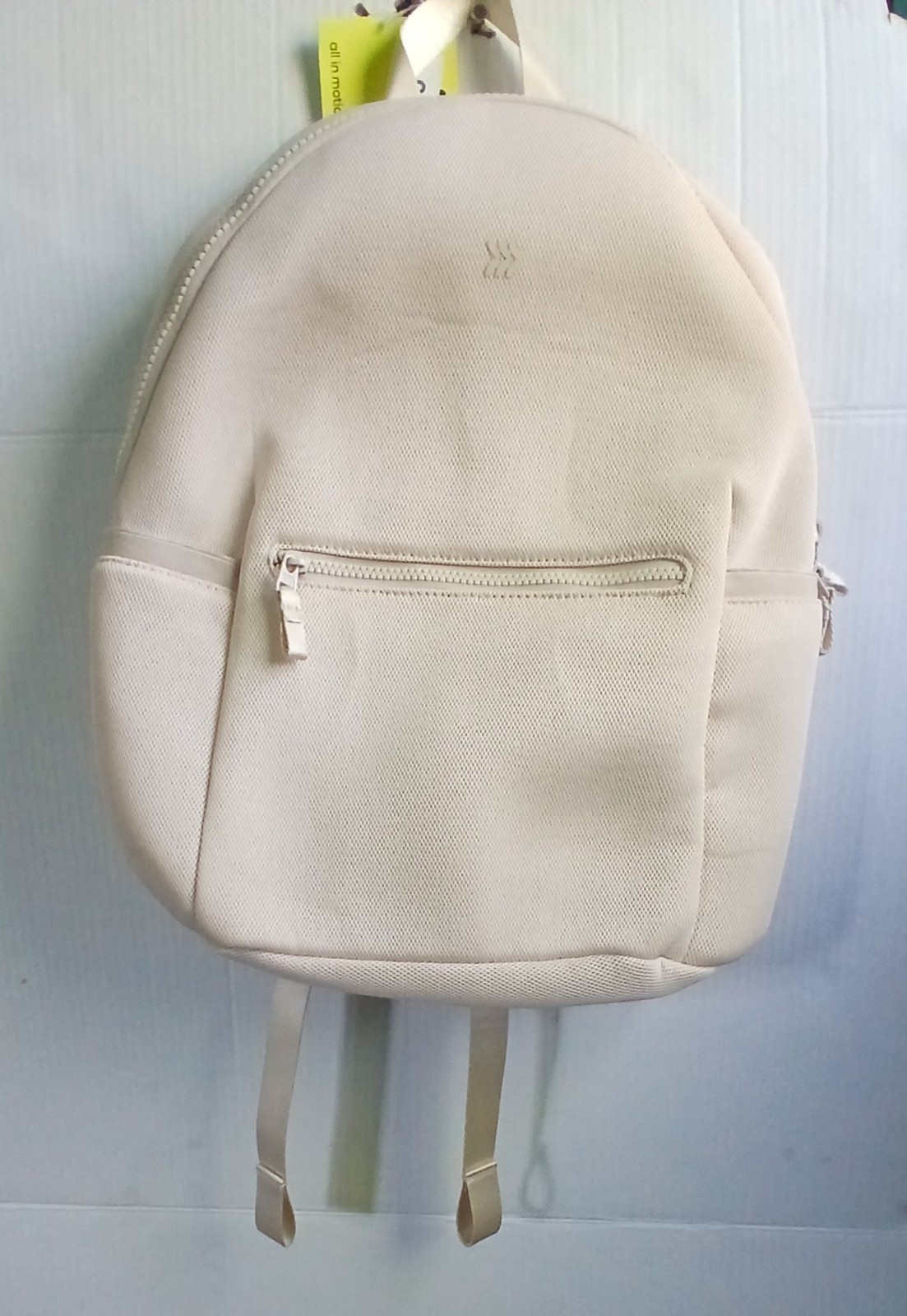 All In Motion Beige Backpack for Men Adjustable Straps Inner Outer Pockets
