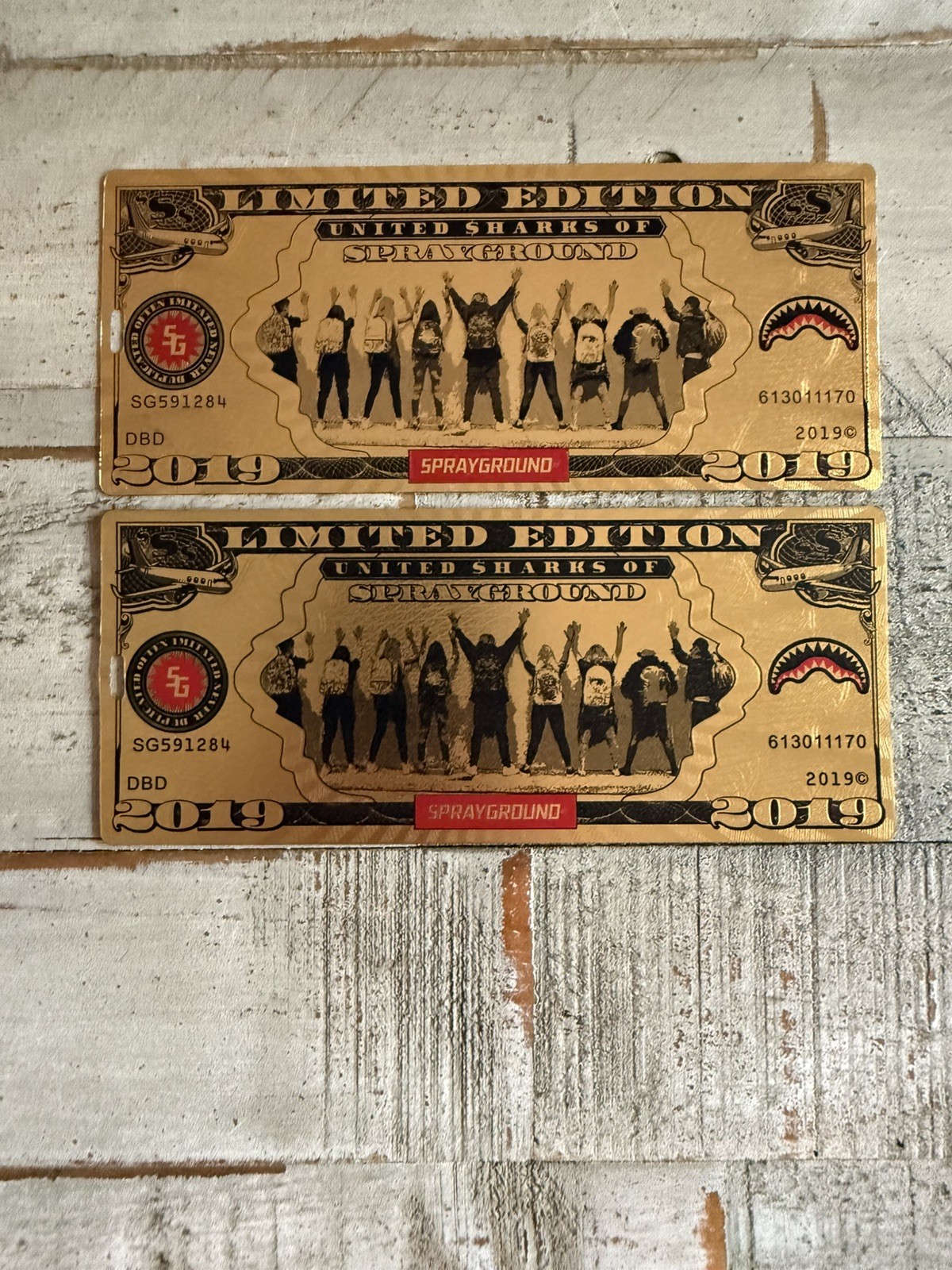 Rare Collectible 2019 Sprayground Limited Edition One Million Dollars Bill Tags