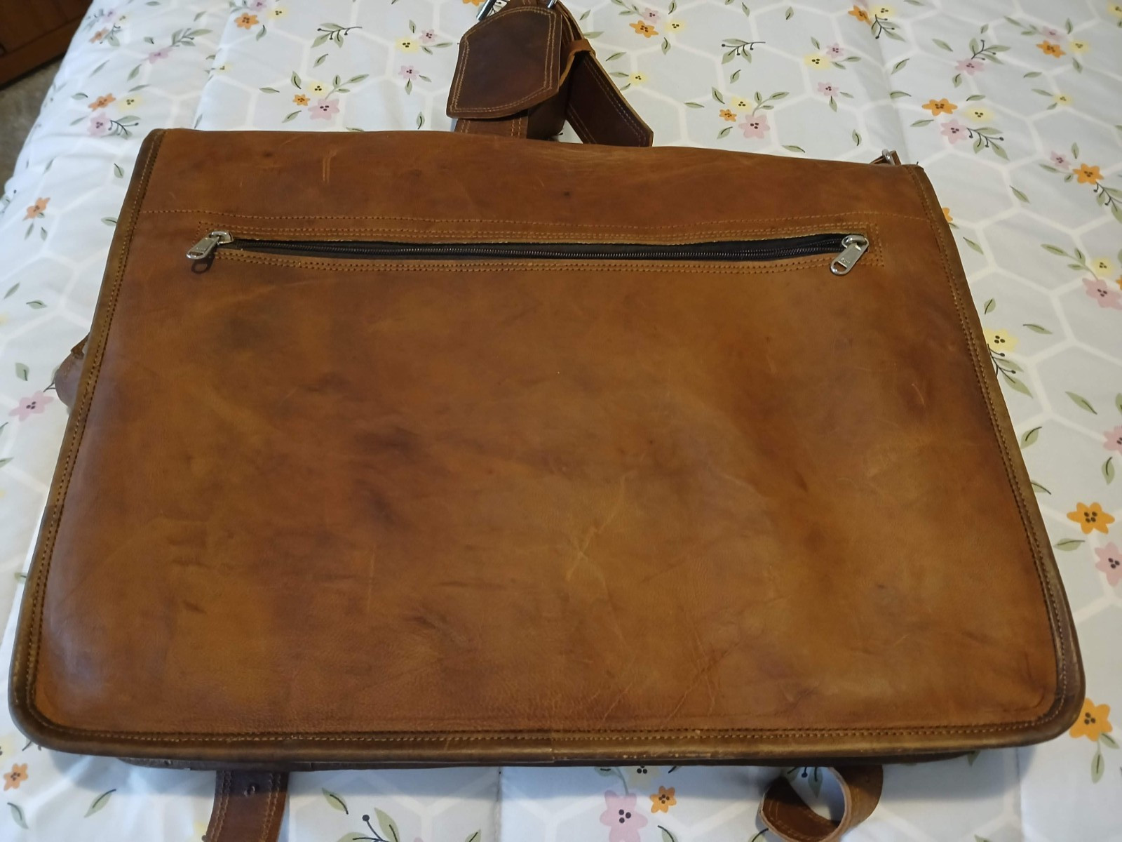 MEN’S HANDMADE WORLD EXECUTIVE BROWN LEATHER SATCHEL MESSENGER BAG MADE IN USA