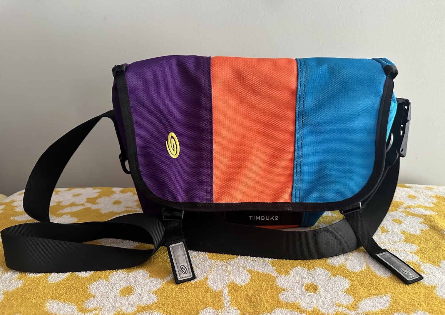 Timbuk2 Messenger Commuter Bag Crossbody Colorblock Orange Purple Blue Custom