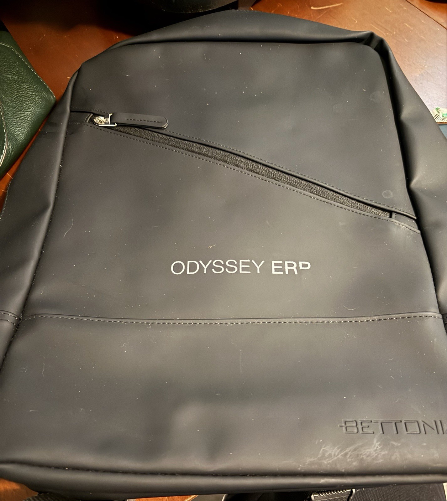 Bettoni Odyssey ERD Black Zip Backpack Medium w/ Pockets Adjustable Strap