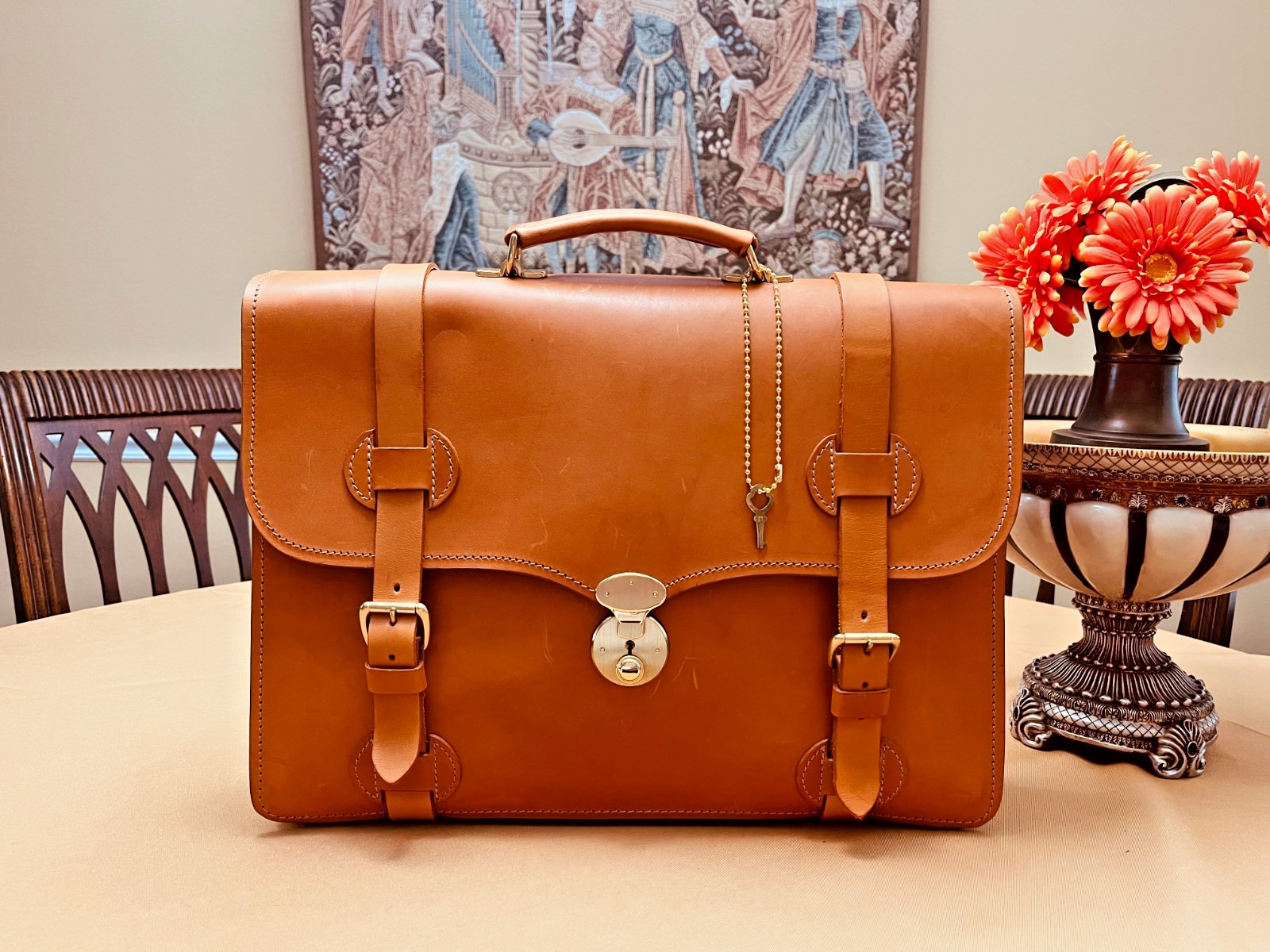 STEPHEN BROOKS English Tan Bridle Leather Briefcase / Portfolio / Satchel – USA