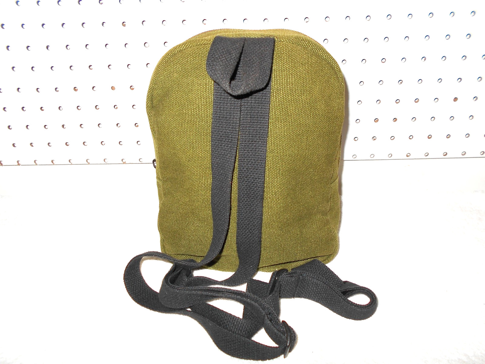 HEMPMANIA DARK OLIVE GREEN CANVAS SHELL 10X8X3.5 SMALL BACKPACK