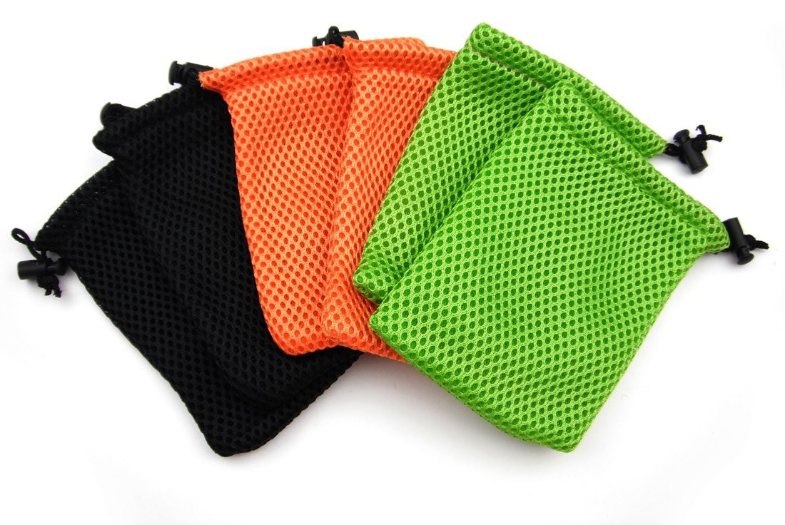 6pcs Nylon Mesh Drawstring Bag Pouches For Mini Stuff Cellphone Mp3 9x14cm 3.5x