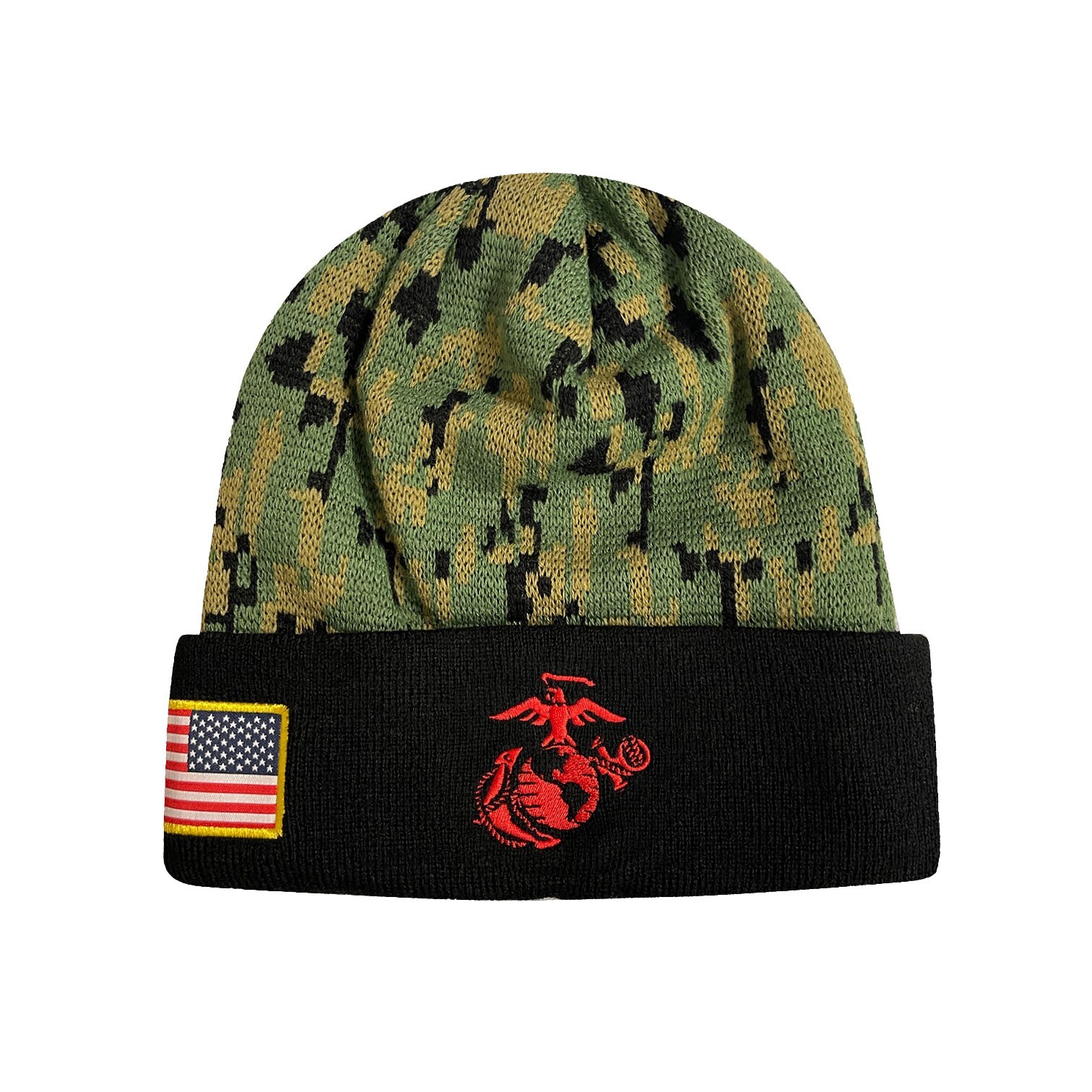 Icon Sports U.S. Marine Beanie Official Embroidered Flag USMC – Digital Camo