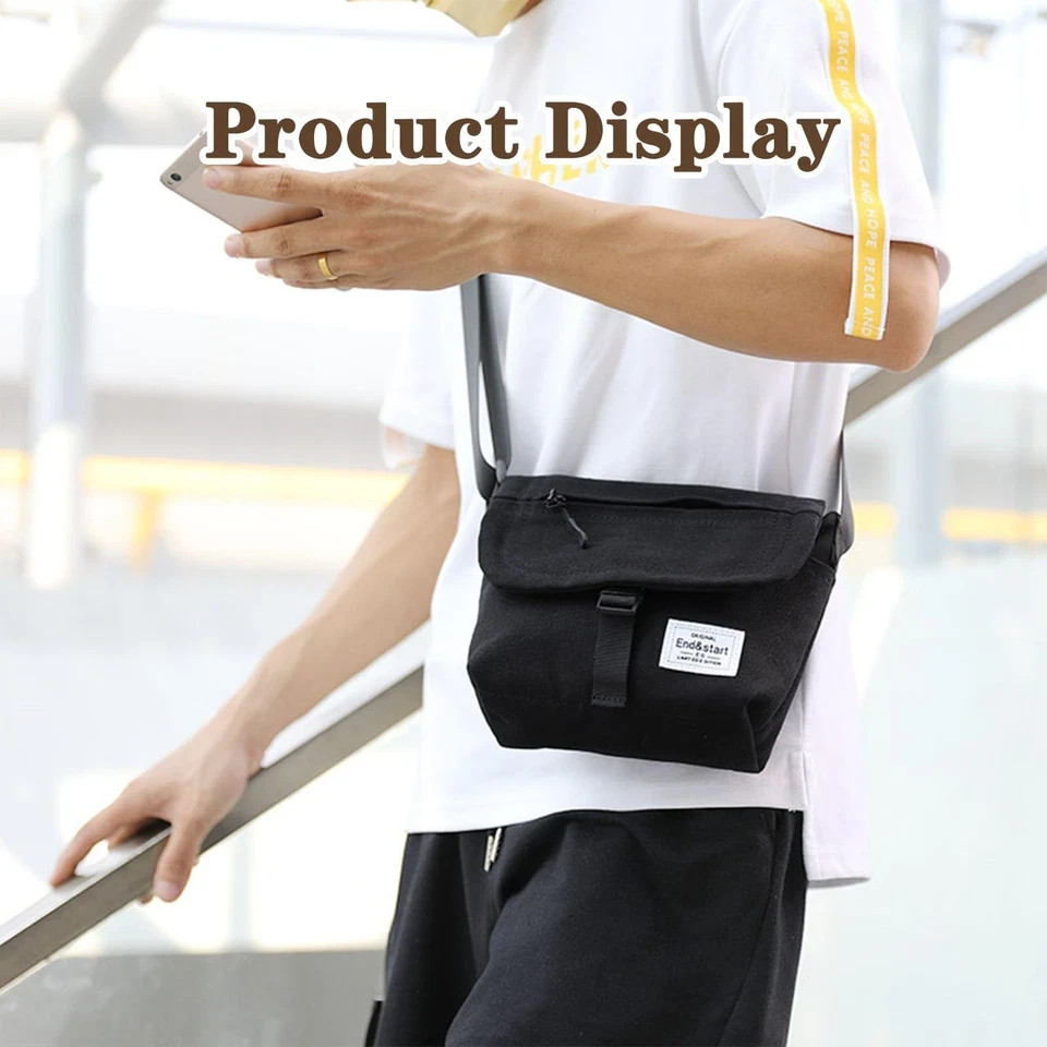 Lizbin Small Crossbody Bag for Men, Canvas Messenger Bag Shoulder bag, Mens C…