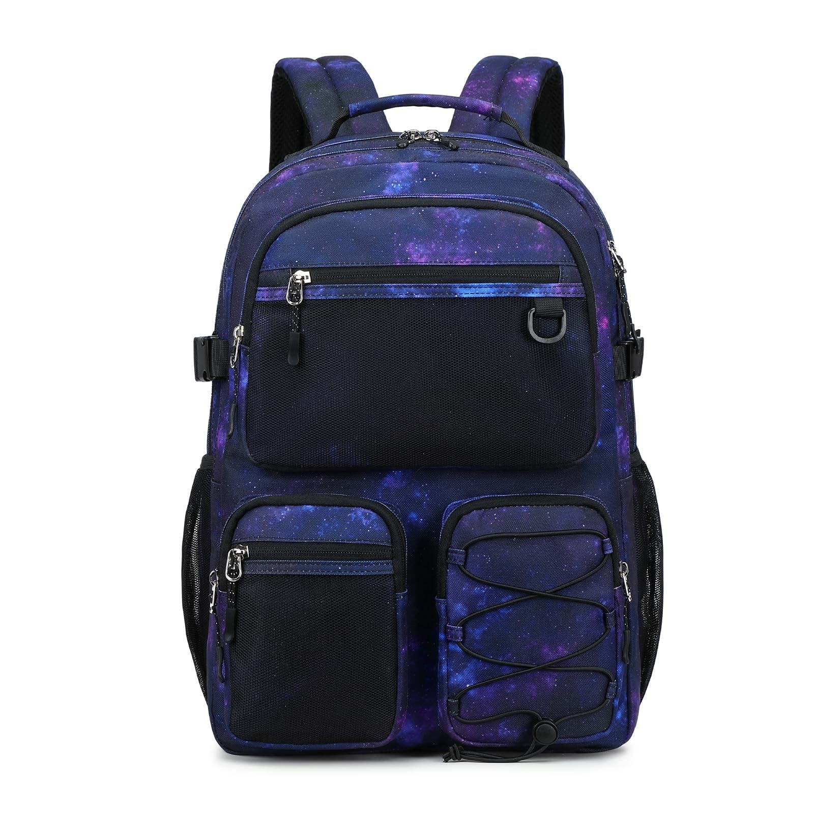 Multi-Pocket Travel Backpack, Heavy Duty Bookbag with 15.6″ Laptop Compartment,