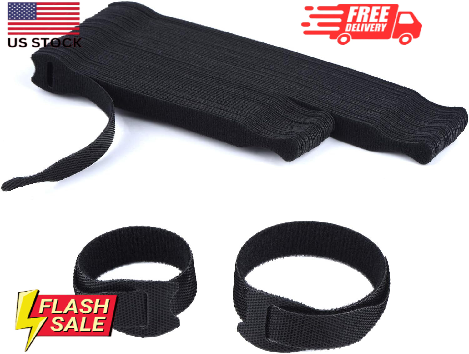 60 Reusable Cable Ties Premium Nylon Adjustable Straps for Smart Cord Management