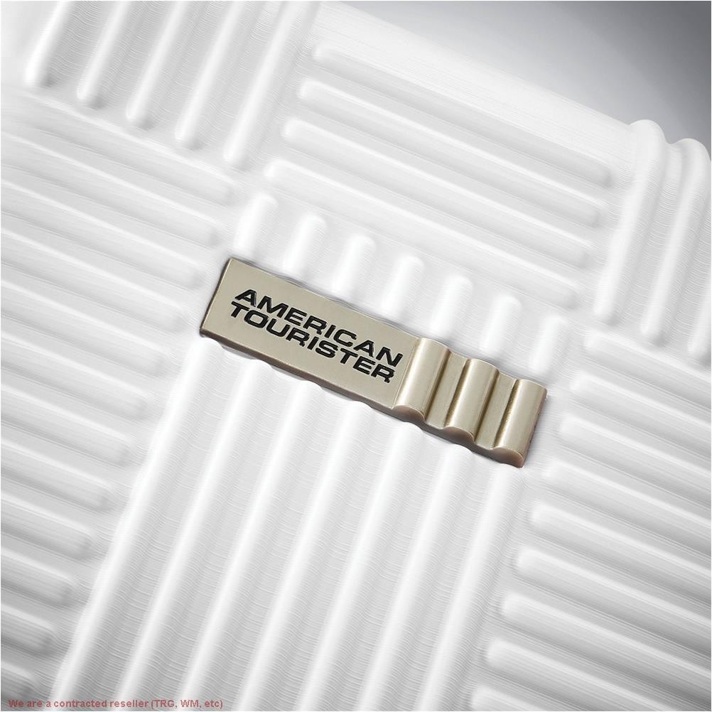 American Tourister NXT Hardside Large Checked Spinner Suitcase – White