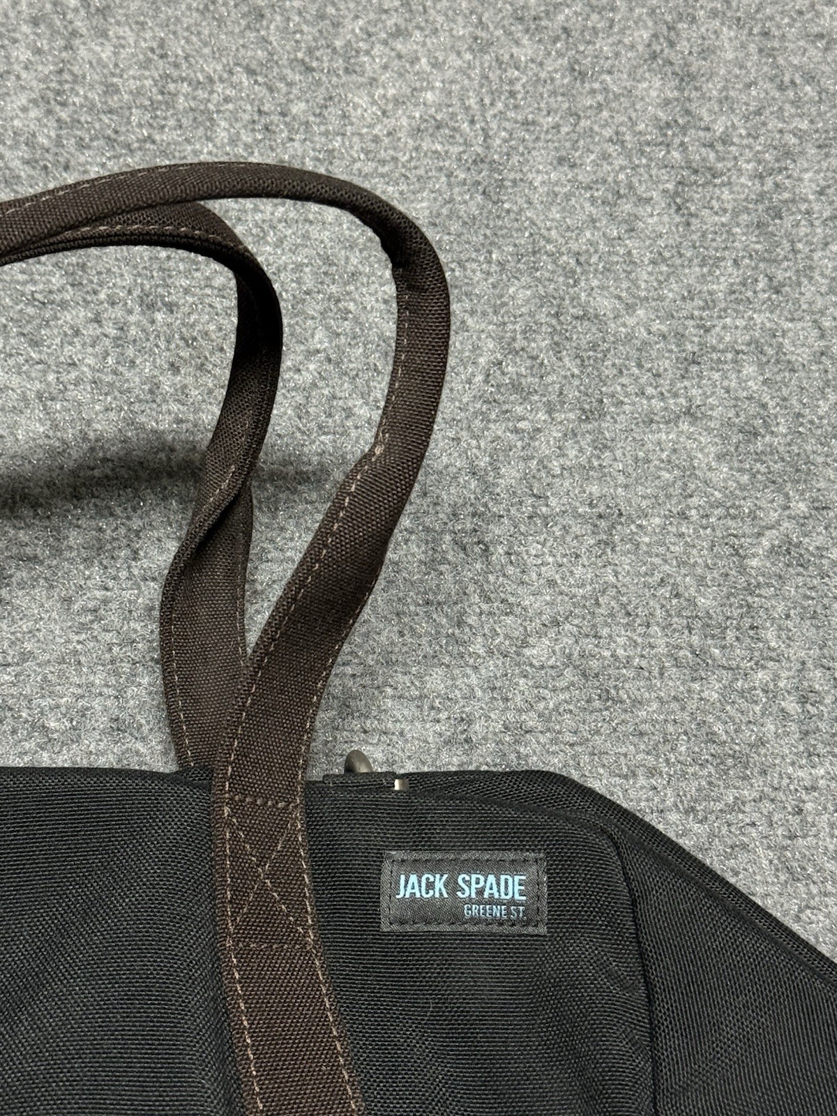 Jack Spade Duffle Bag Black Overnight Weekend Canvas Luggage Greene St