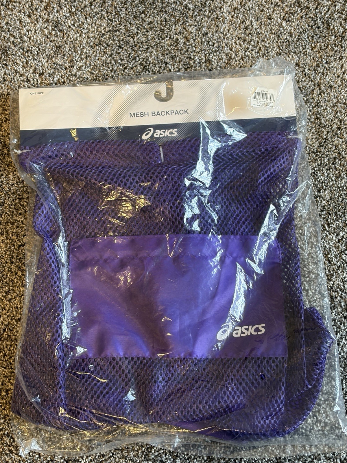 ASICS Mesh Backpack Purple NWT 2010 Stadium Bag Run Bag Athletic