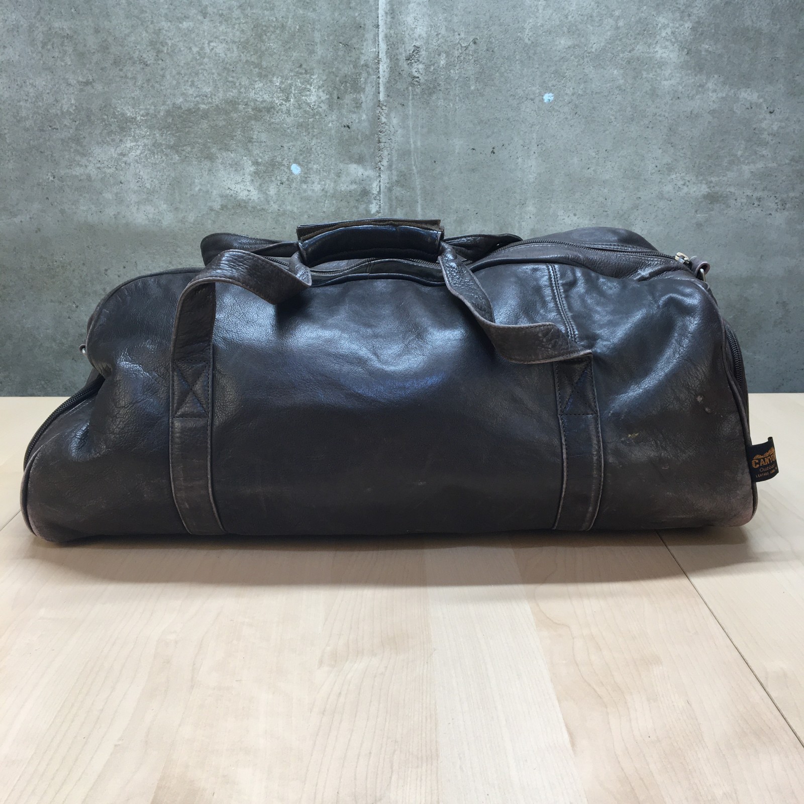 Canyon Outback Leather Goods Duffle Bag Travel Brown Shoe Compartment Weekender