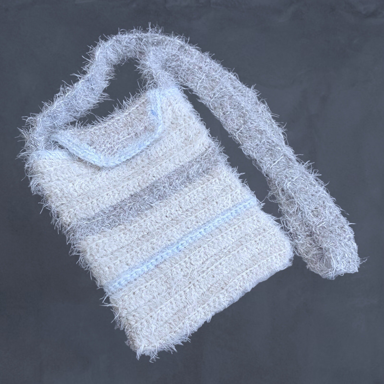 Fuzzy Knit Side Bag Mini Small Crossbody Shoulder Pouch Y2K Japanese Archive NEW