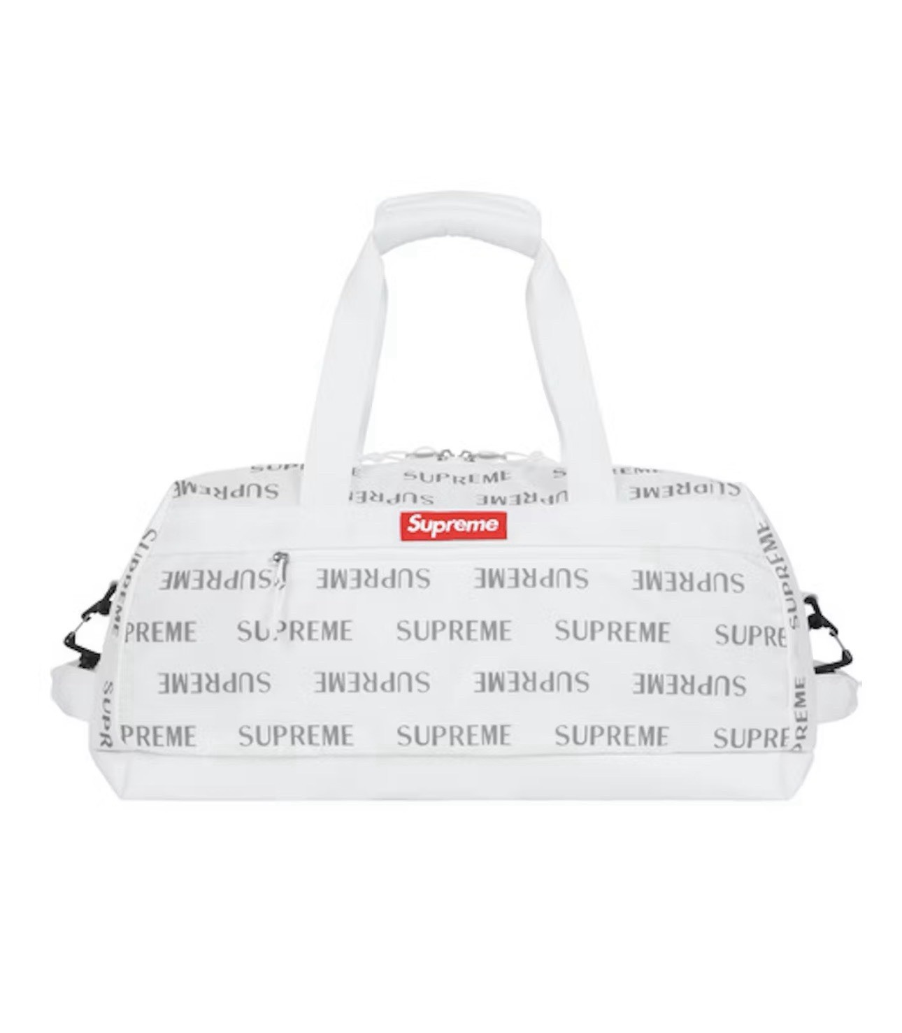 Supreme 3M FW16 Reflective Repeat Duffle Bag White