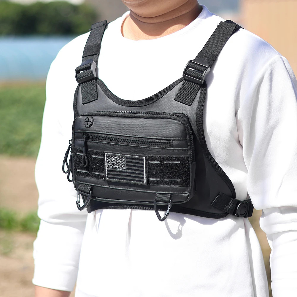 Chest Bag Multi-function Front Chest Pack Men Chest Rig Bag Lightweight Running