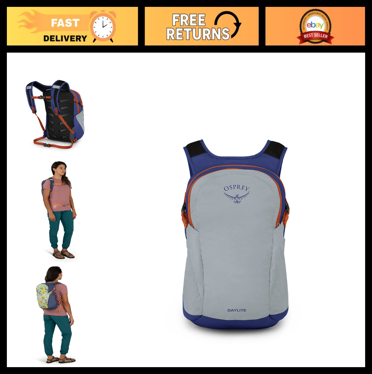 Versatile Commuter Backpack for Travel & Daily Use – Silver & Blue Colors