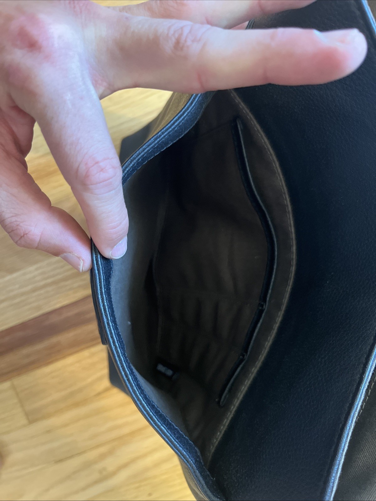 Jack Spade Pebbled Black Leather Messenger Bag Crossbody Field Bag
