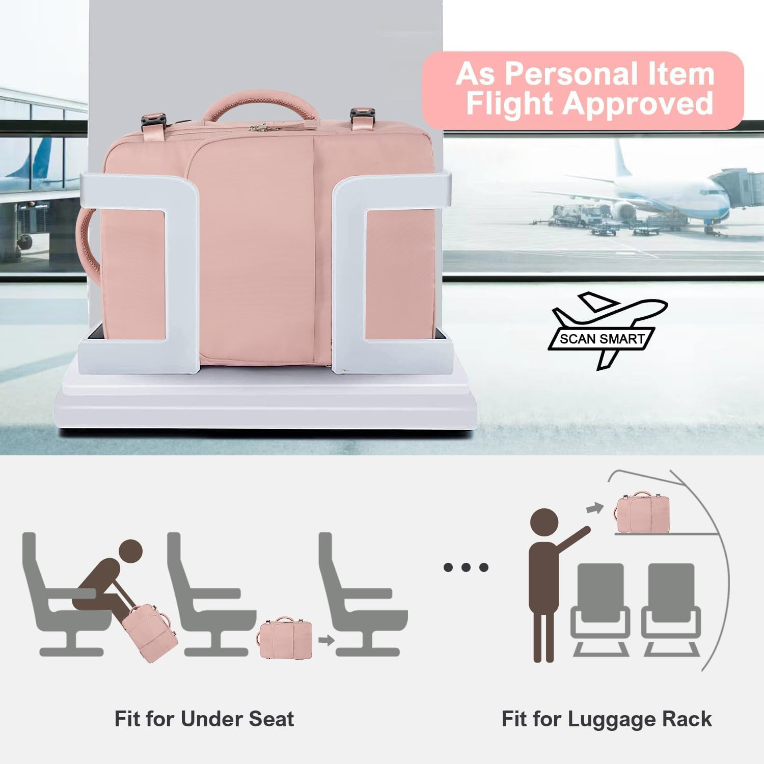 Travel Backpack for Women, Airline Approved Carry on Personal Item Bag, Waterpro