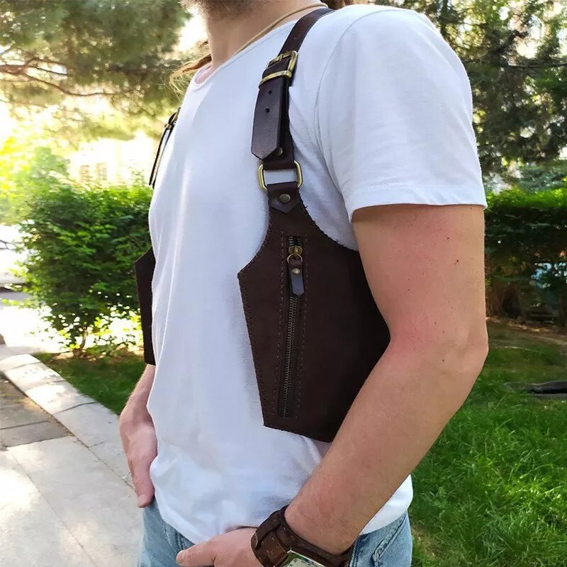 Men’s Adjustable Antitheft Hidden Underarm Shoulder Bag Wallet Strap Pocket