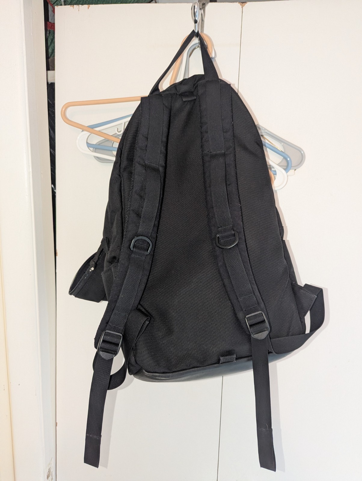 Topo Designs Daypack Ballistic Black Leather 20L Cordura Made In USA