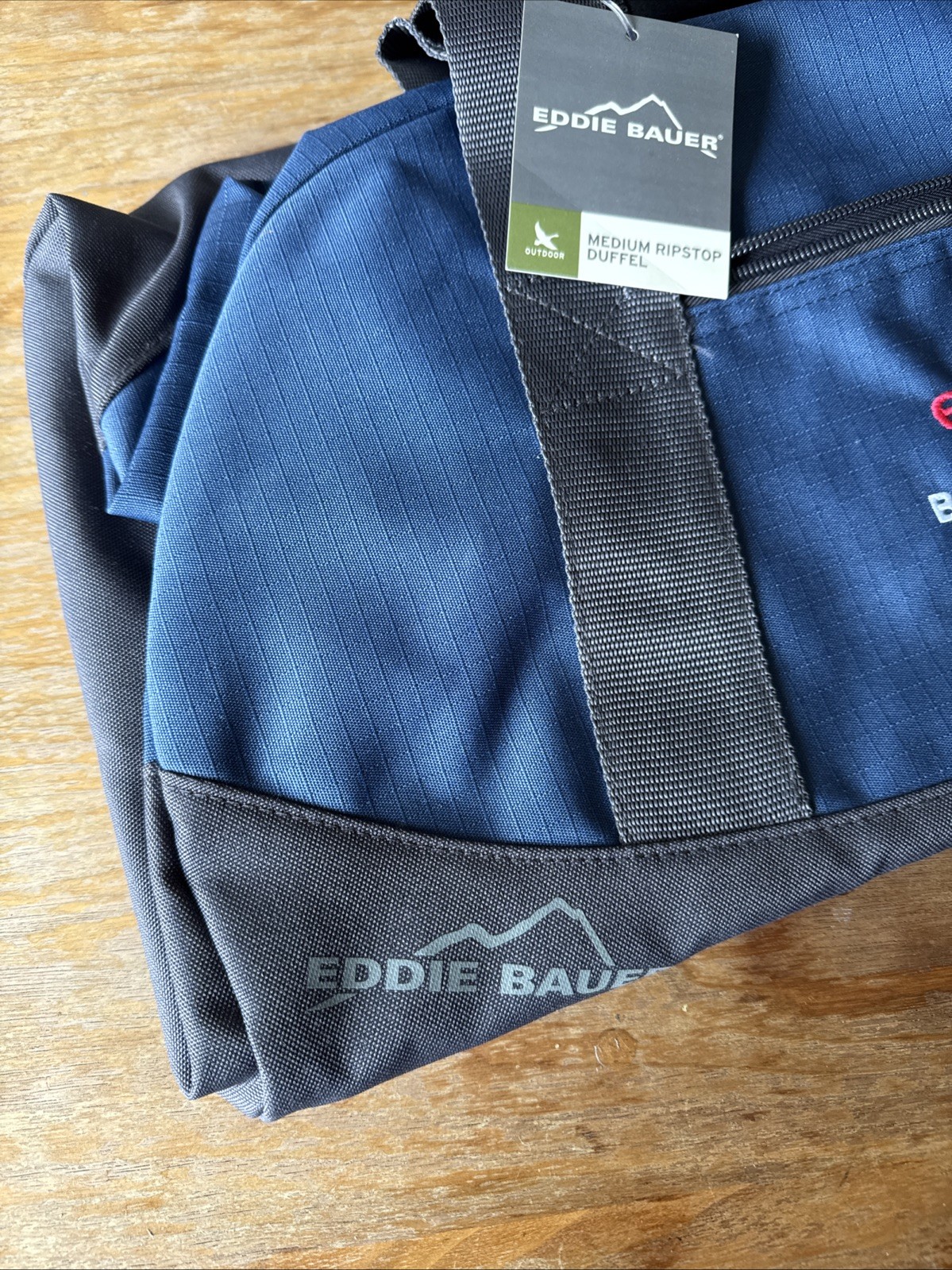 Eddie Bauer Medium Ripstop Duffel Bag Blue Gym Travel eBay Employee Issue NWT
