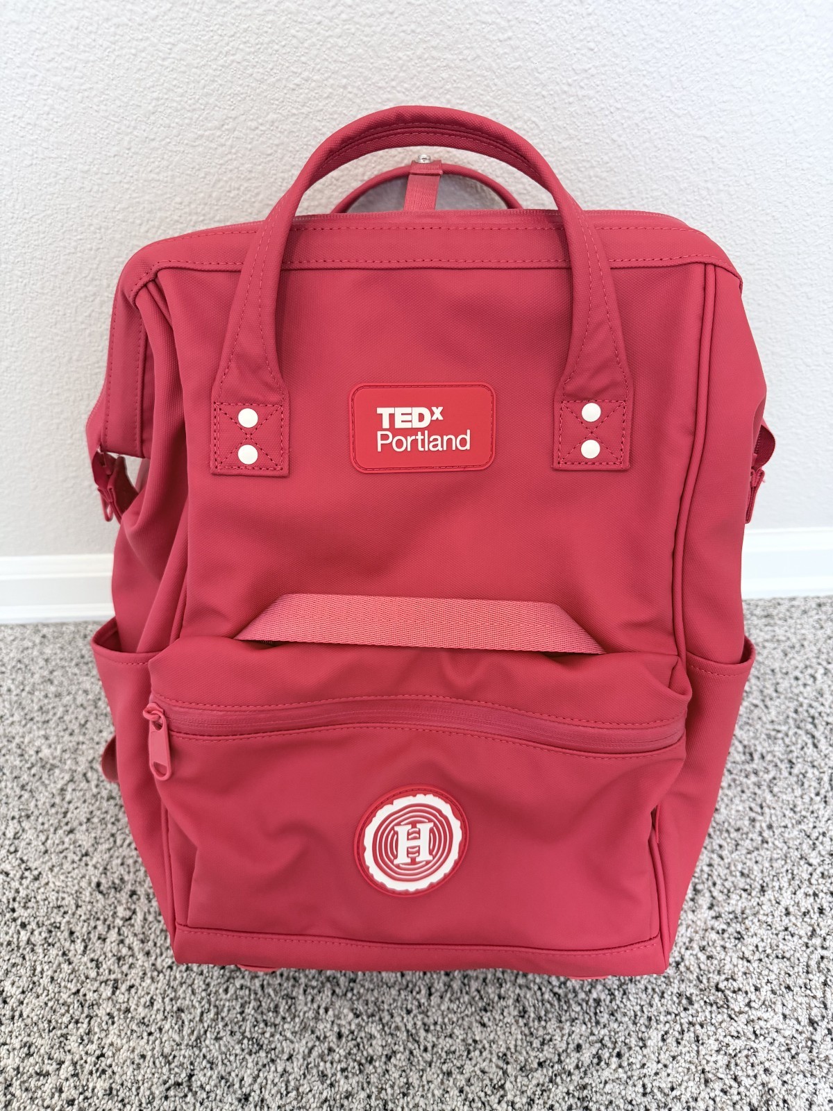 TEDxPortland 2025 Portland Gear Backpack Red NWOT Limited Edition Cascade Bag