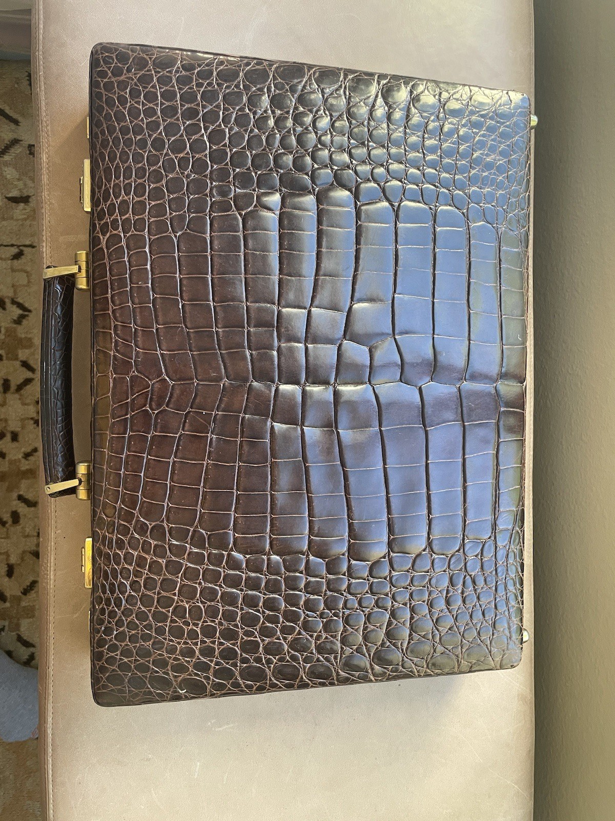 Crocodile attache briefcase