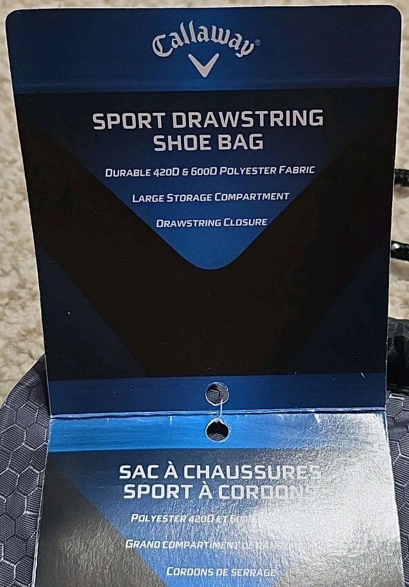 Custom Callaway Sport Drawstring Shoe Bag w/SDJGA Embroidered Patch *Brand New*