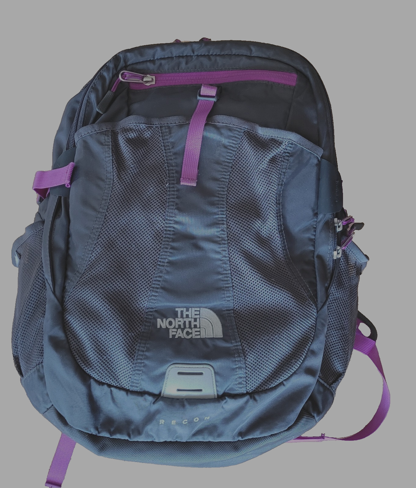THE NORTH FACE Recon Backpack Gray Purple On Board Air Travel Daypack Hiking 30L